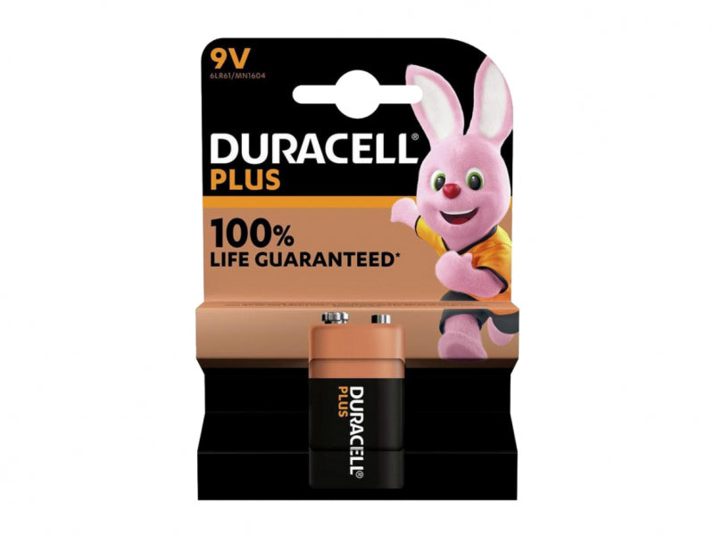 Battery Duracell Alkaline Plus Extra Life MN1604/6LR61 E-Block 9V (1-Pack)