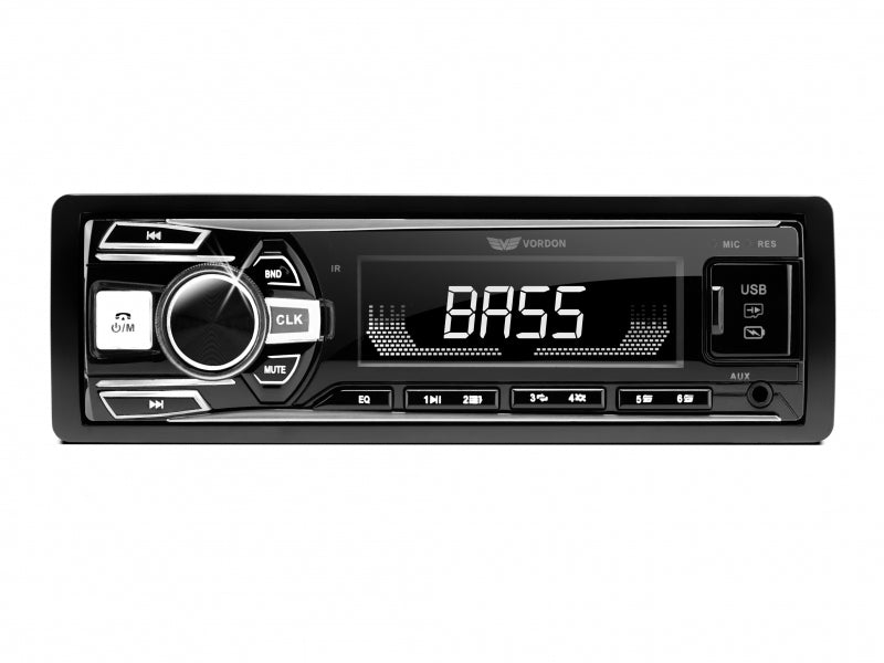 Vordon Car Radio HT-202 with AUX/Bluetooth/Lighting/ISO (Black)