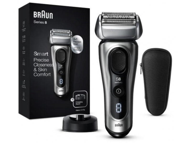 Braun Men\'s Shaver Series 8 8417s Wet&Dry Waterproof (Black/Silver)