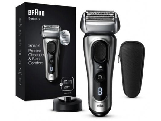 Braun Men\'s Shaver Series 8 8417s Wet&Dry Waterproof (Black/Silver)