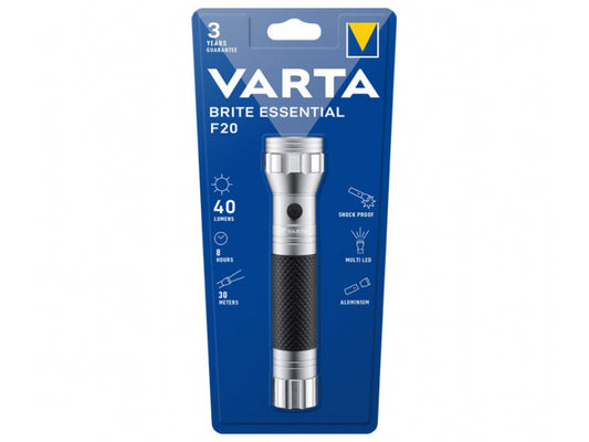 Varta LED Taschenlampe Brite Essential F20 inkl. 2x Battery Baby C