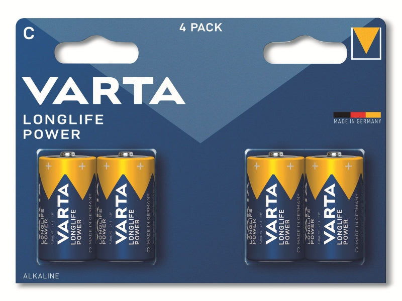Varta Battery Alkaline. Baby. C. LR14. 1.5V Longlife Power Blister (4-Pack)