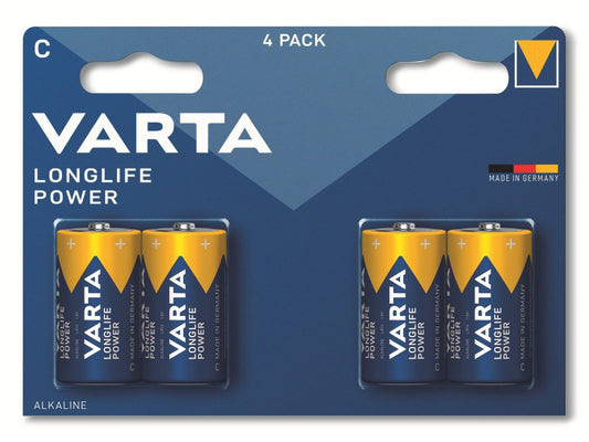 Varta Battery Alkaline. Baby. C. LR14. 1.5V Longlife Power Blister (4-Pack)