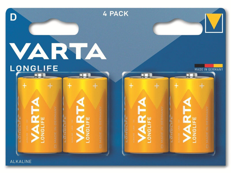 Varta Battery Alkaline. Mono. D. LR20. 1.5V - Longlife. Blister (4-Pack)