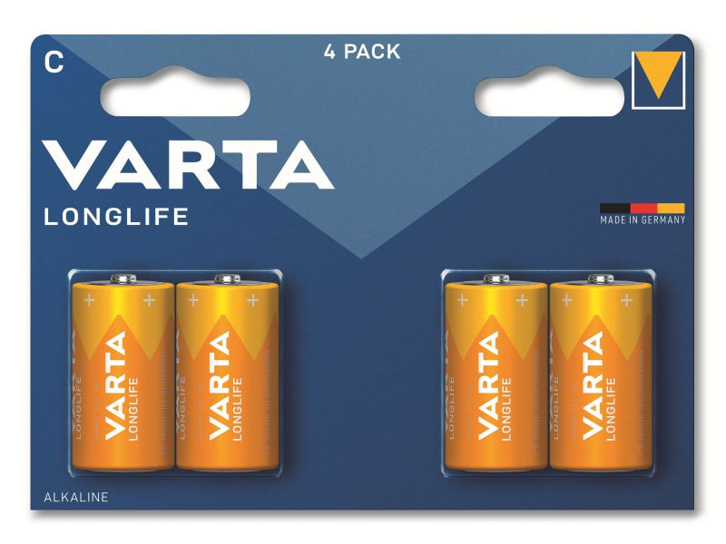 Varta Battery Alkaline. Baby. C. LR14. 1.5V - Longlife. Blister (4-Pack)