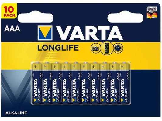 Varta Battery Alkaline. Micro. AAA. LR03. 1.5V Longlife. Blister (10-Pack)