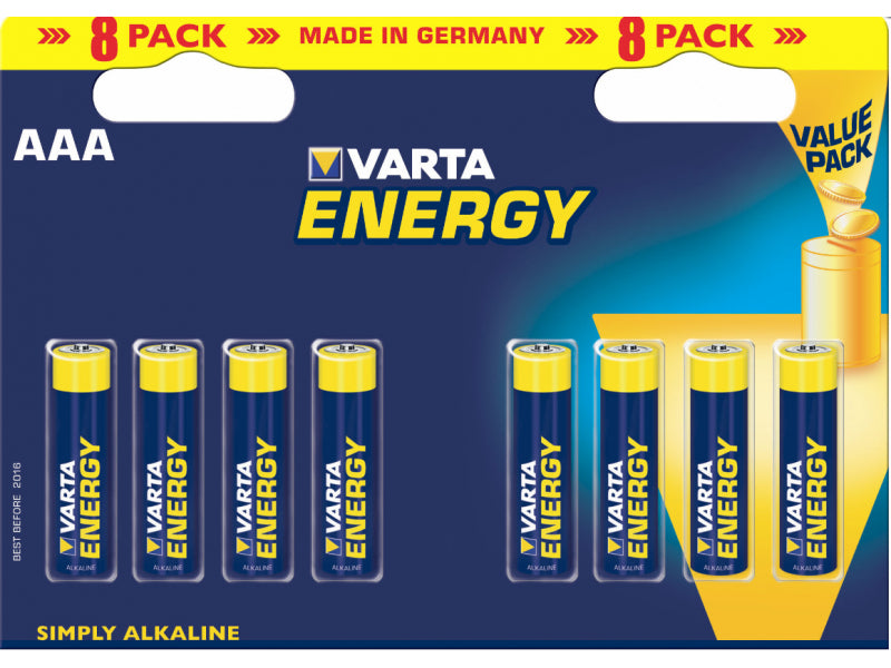 Varta Battery Alkaline. Micro. AAA. LR03. 1.5V - Energy. Blister (8-Pack)