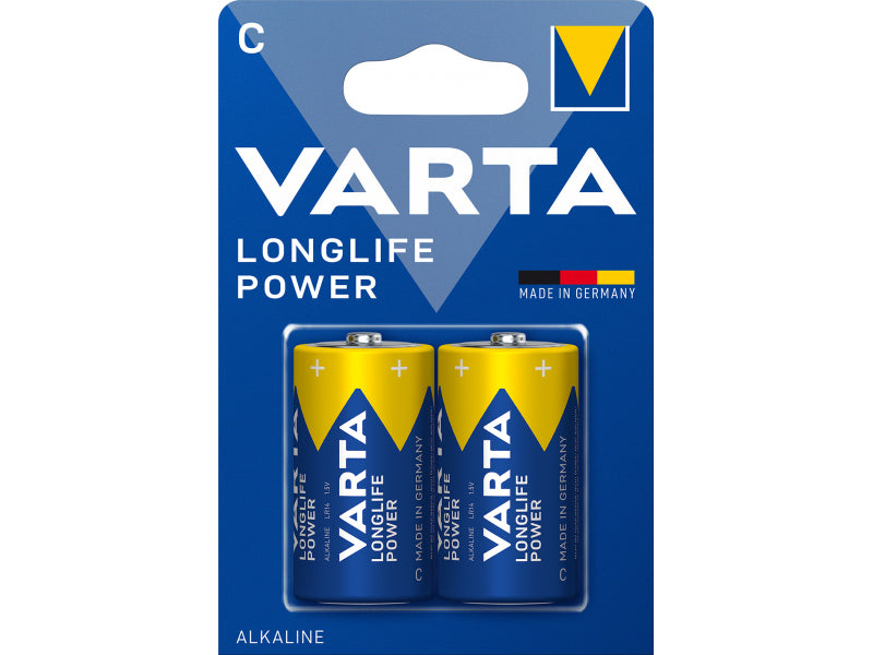 Varta Battery Alkaline. Baby. C. LR14. 1.5V - Longlife Power (2-Pack)