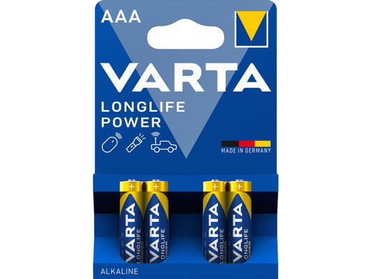 Varta Battery Alkaline. Micro. AAA. LR03. 1.5V - Longlife Power (4-Pack)