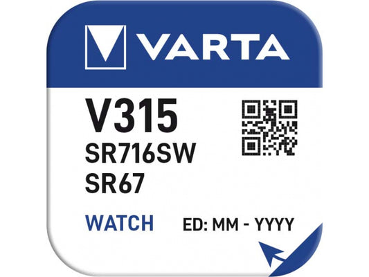 Varta Battery Silver Oxide. Knopfzelle. 315. SR67. 1.55V (10-Pack)