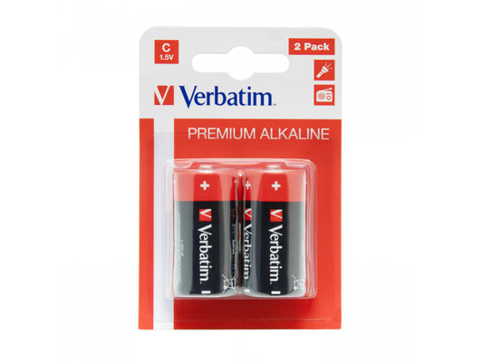 Verbatim Battery Alkaline. Baby. C. LR14. 1.5V - Premium. Blister (2-Pack)