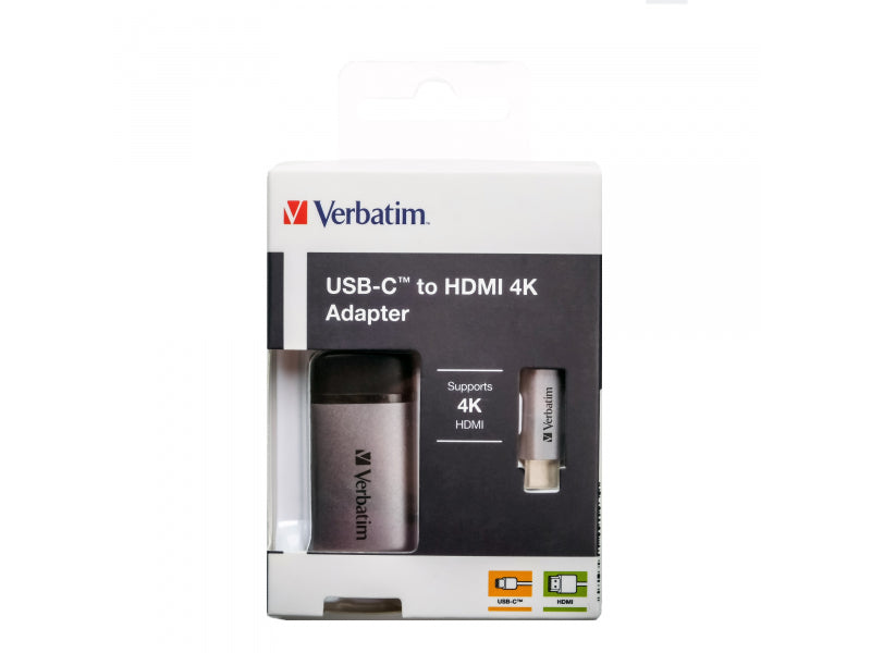 Verbatim USB-C Hub. 1x HDMI 4K - Slimline. inkl. USB-C Kabel. Blister