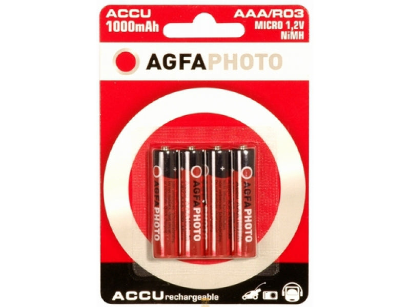 AGFAPHOTO (AAA) battery HR03 Micro NiMH 900 mAh 1.2 V 4 pieces (131-802756)