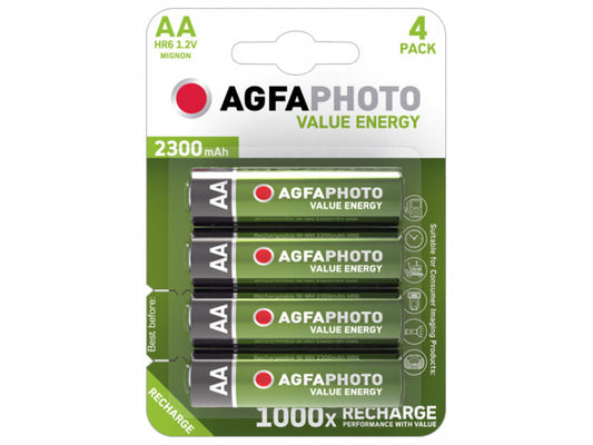 AGFAPHOTO Rechargable Battery 2300mAh Mignon AA (4-Pack)