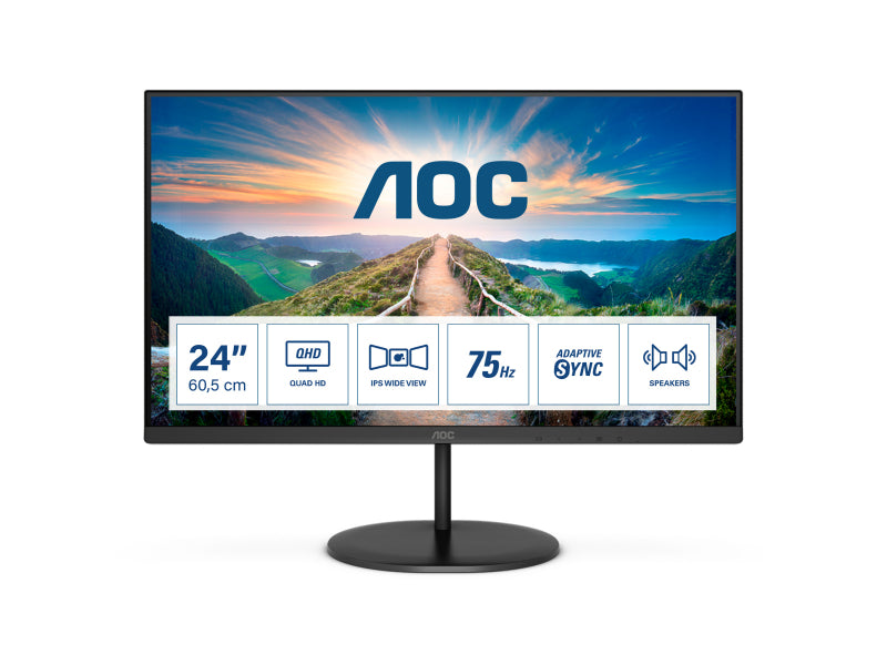 AOC 60.5cm (23.8) 1609 HDMI+DP IPS Black - Q24V4EA