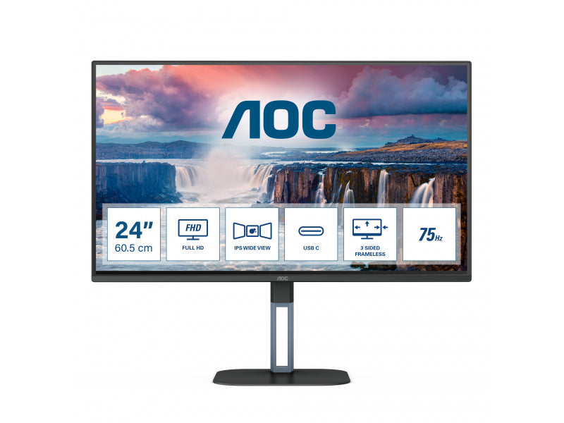 AOC 60.5cm (23.8) 1609 HDMI+USB-C IPS Black - 24V5CE/BK