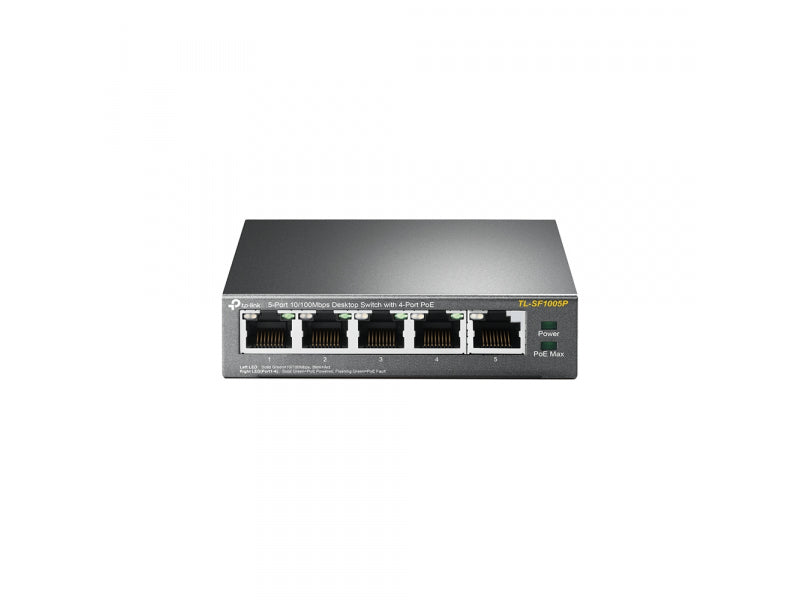 TP-LINK TL-SF1005P - Unmanaged - Fast Ethernet (10/100) - Full duplex - Power over Ethernet (PoE) TL