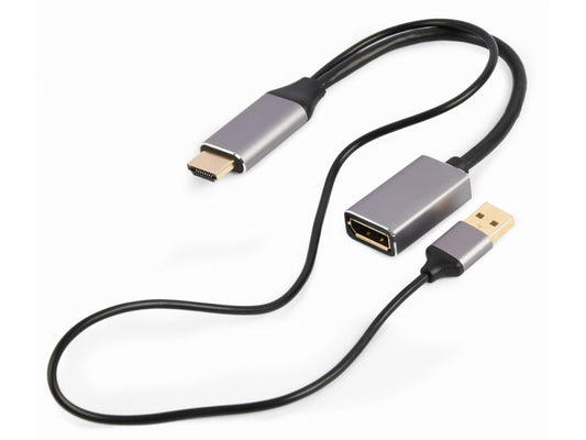 CableXpert Aktiver 4K HDMI zu DisplayPort Adapter. black - A-HDMIM-DPF-02