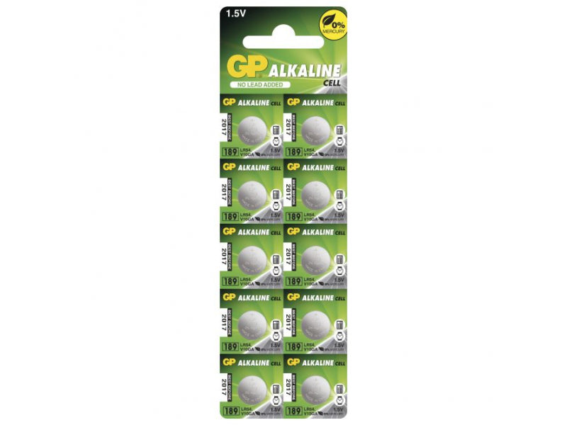 Battery GP Alkaline LR54 / V10GA / AG10 (10 pcs)