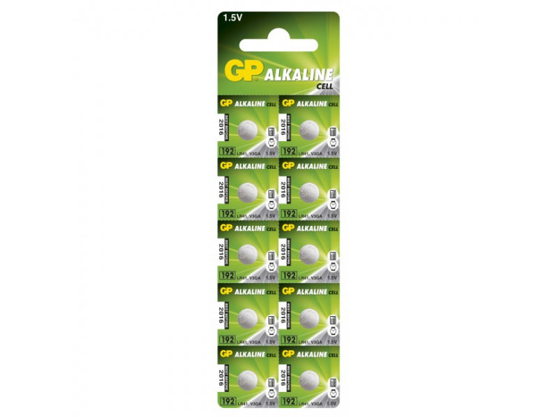 Battery GP Alkaline LR41 / V3GA / AG3 (10 pcs)