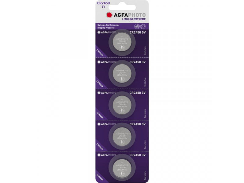 AGFAPHOTO Battery Lithium Extreme CR2450 3V (5-Pack)