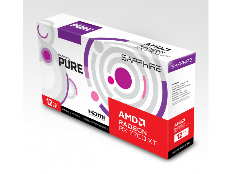 Sapphire Pure AMD Radeon RX 7700 XT 12GB GDDR6 HDMI DP 11335-03-20G
