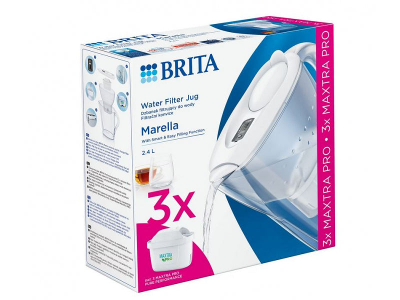 BRITA Marella 2.4 l White + 3er Maxtra Pro