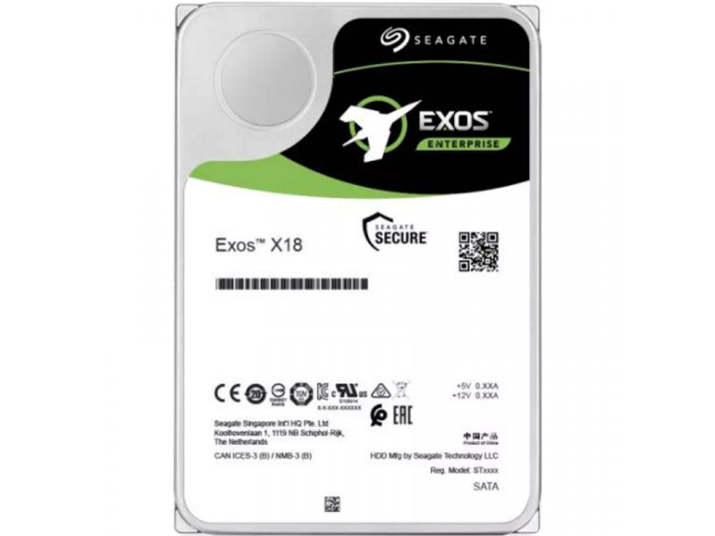 SEAGATE Exos X18 12TB HDD SAS 256MB cache 512e/4Kn BLK 3.5 - ST12000NM004J