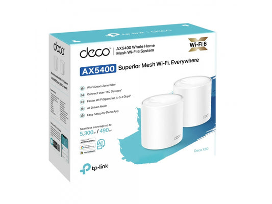 TP-LINK AX3000 Dual-Band Wi-Fi 6 Router White - Deco X60(2-pack)