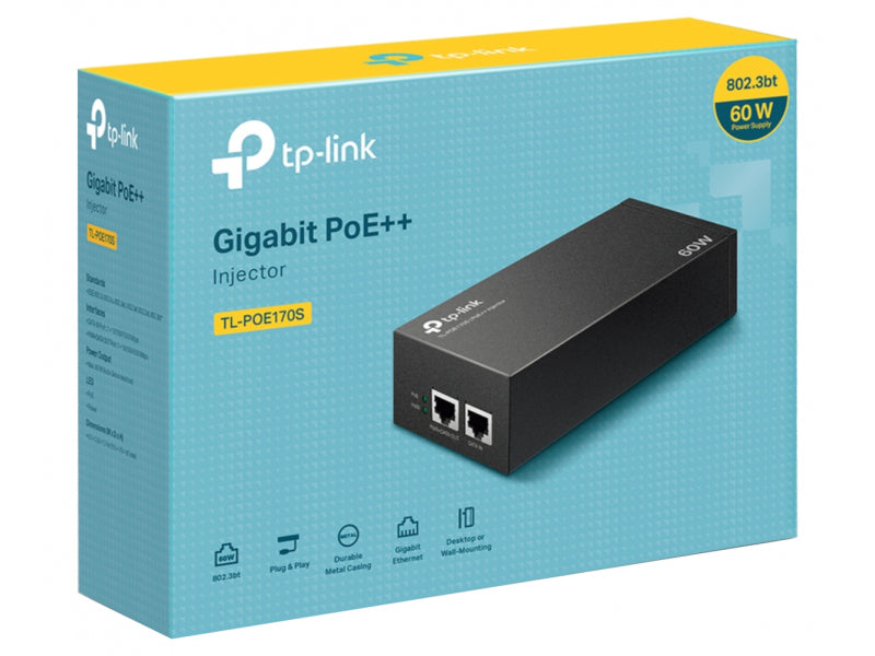 TP-LINK PoE Injector Black - POE170S