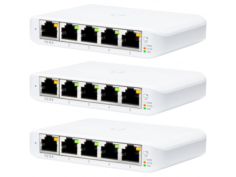 Ubiquiti UniFi USW-Flex-Mini Switch Pack of 3 White - USW-FLEX-MINI-3