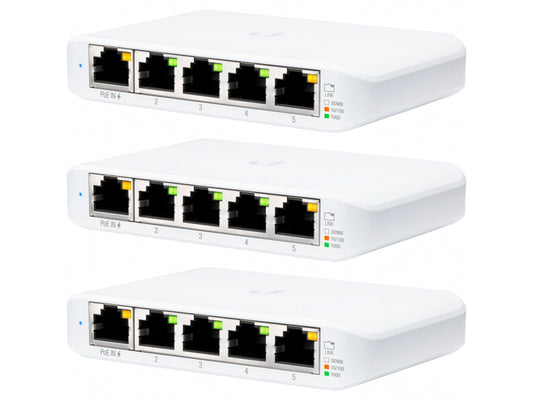 Ubiquiti UniFi USW-Flex-Mini Switch Pack of 3 White - USW-FLEX-MINI-3