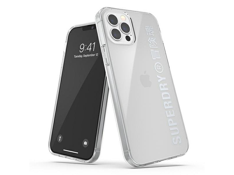 SuperDry Snap iPhone 12/12 Pro Clear Case silver
