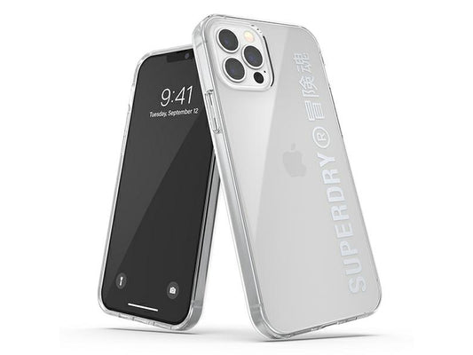 SuperDry Snap iPhone 12/12 Pro Clear Case silver