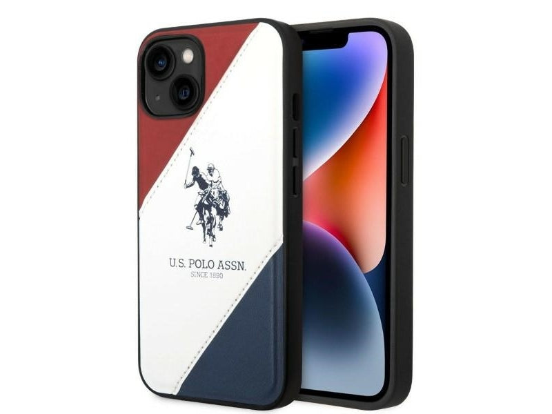 US Polo iPhone 13/14/15 white Tricolor Embossed