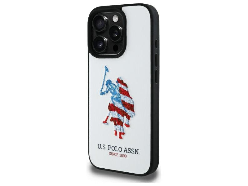 US Polo iPhone 15 Pro Max white Leather Big DH American Flag