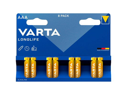 VARTA Longlife Battery LR03. AAA (Micro) 8-Pack - 04103101418